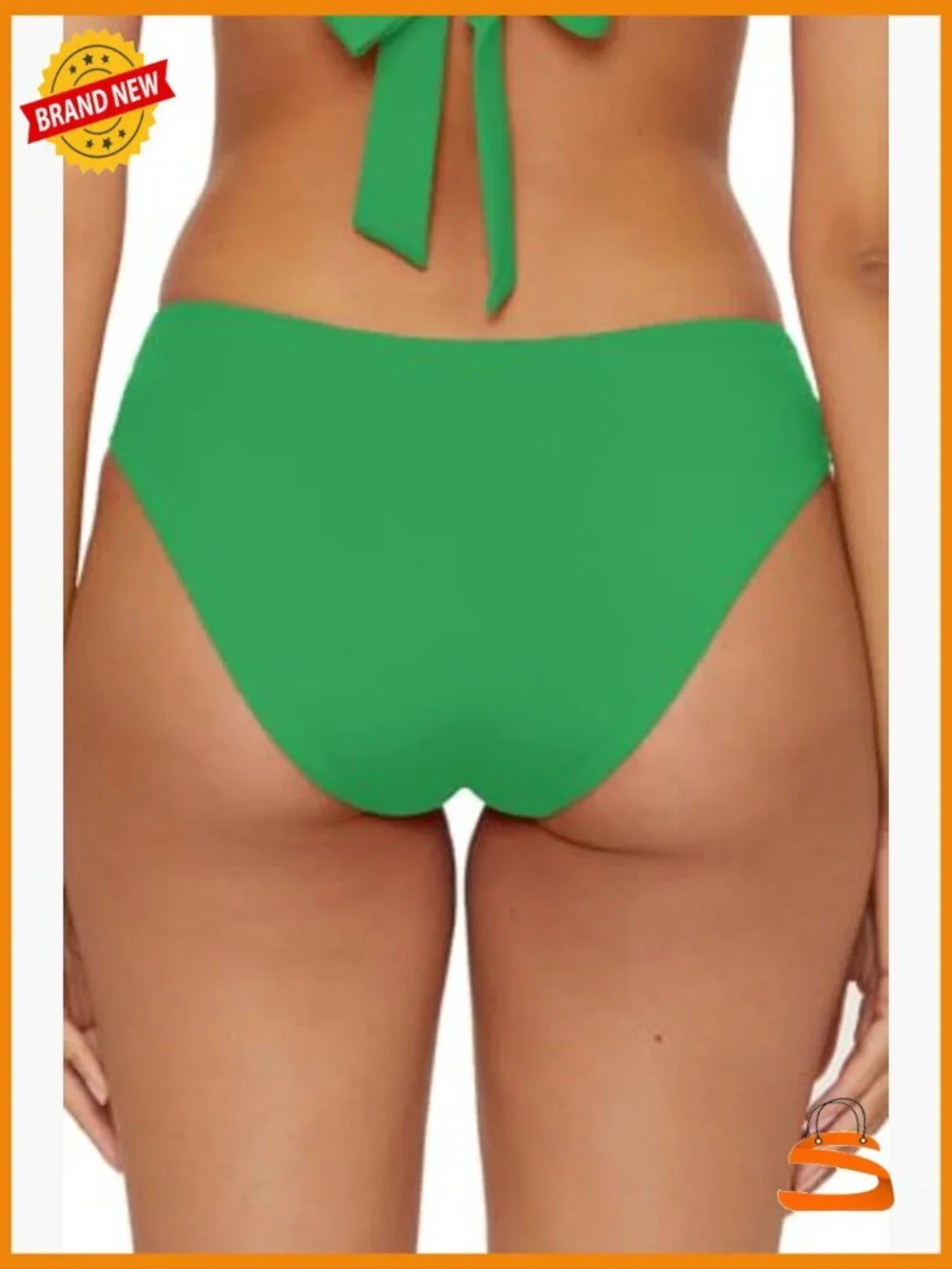 Small Hipster Bikini Bottom, Cheeky Coverage, High Rise, Nylon Spandex